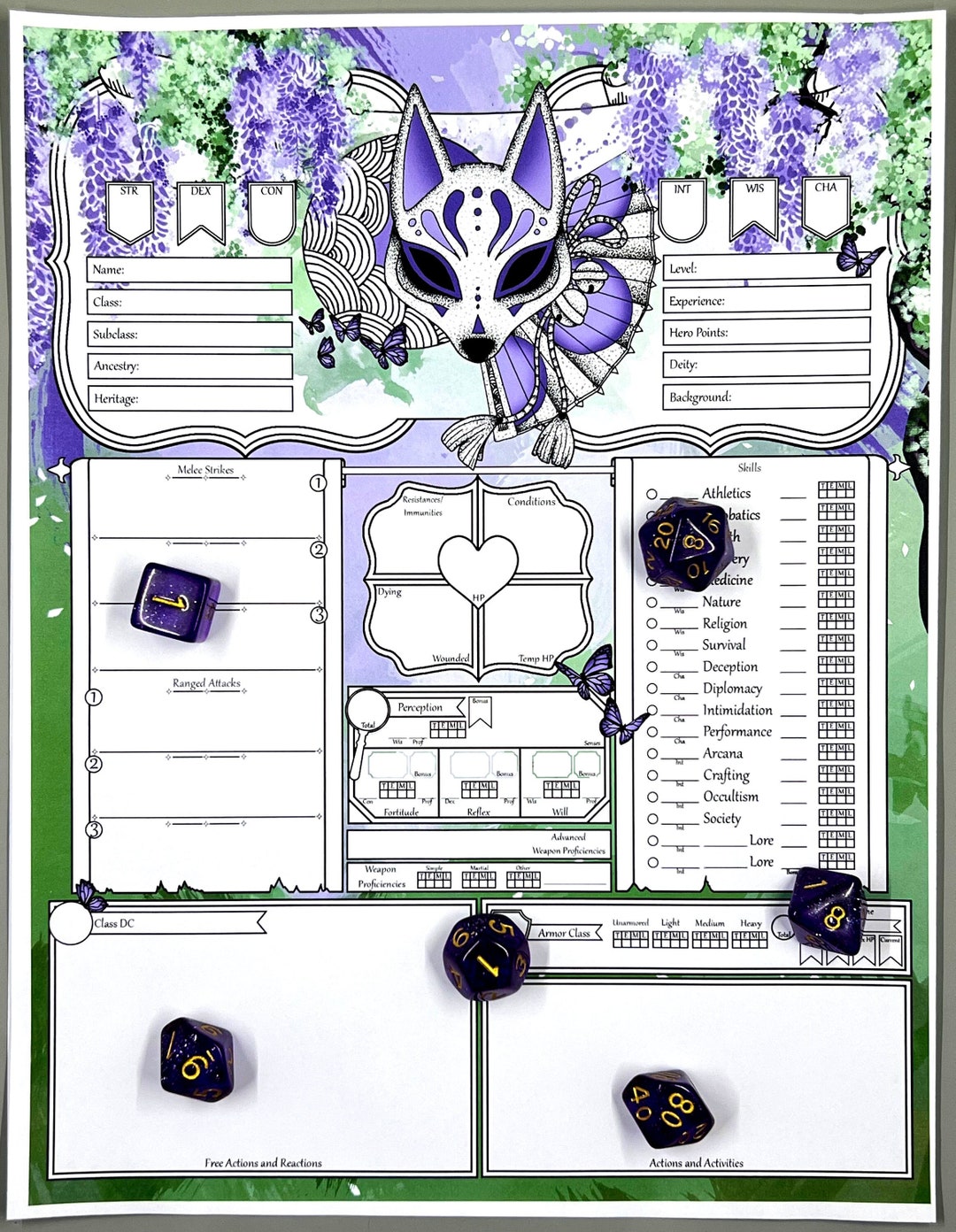 Kitsune Pathfinder Pathfinder 2e Character Sheet Pathfinder Character