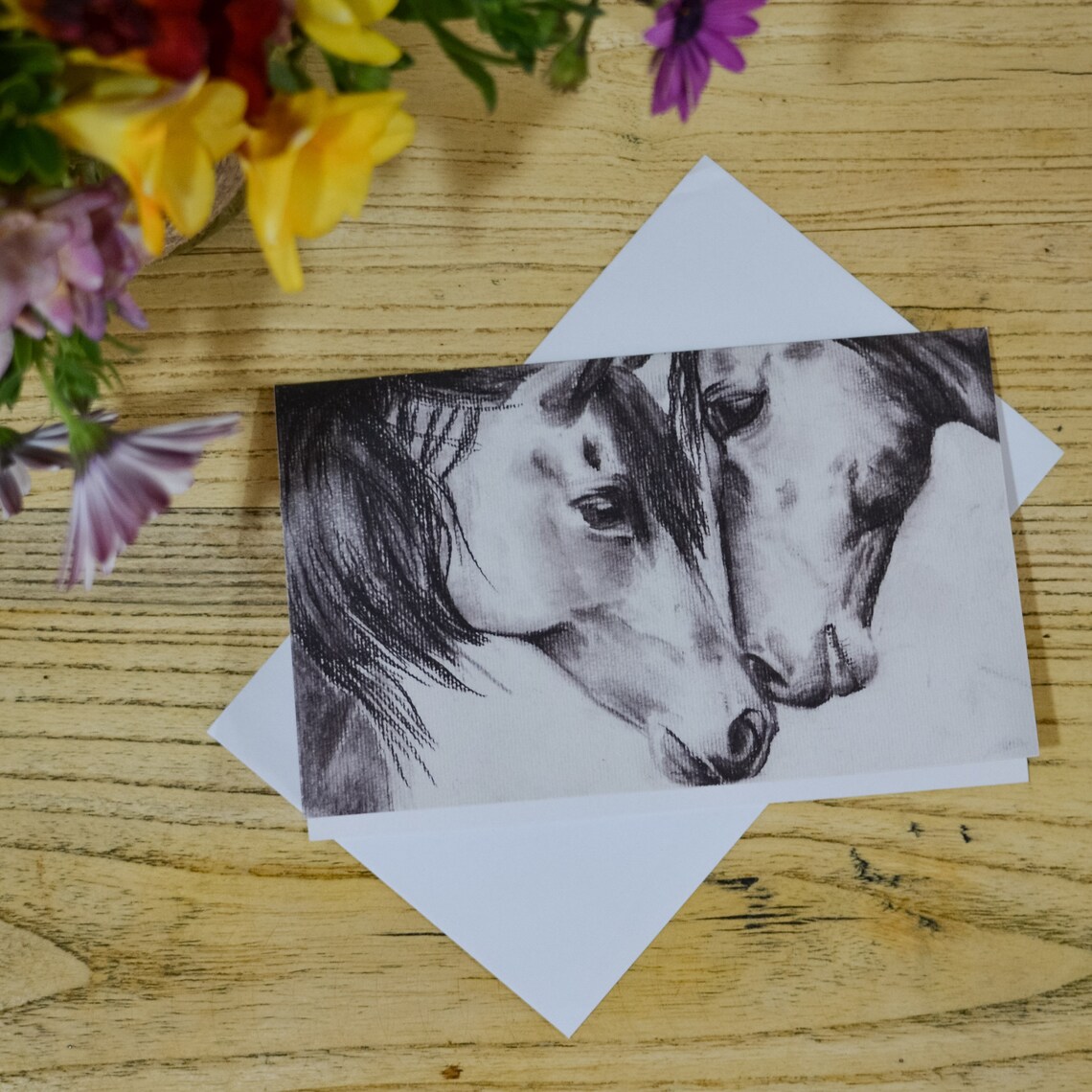 Horse Couple Greeting Card Etsy