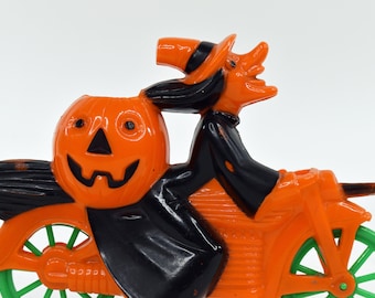 Rosbro Halloween Witch on Motorcycle Candy Container