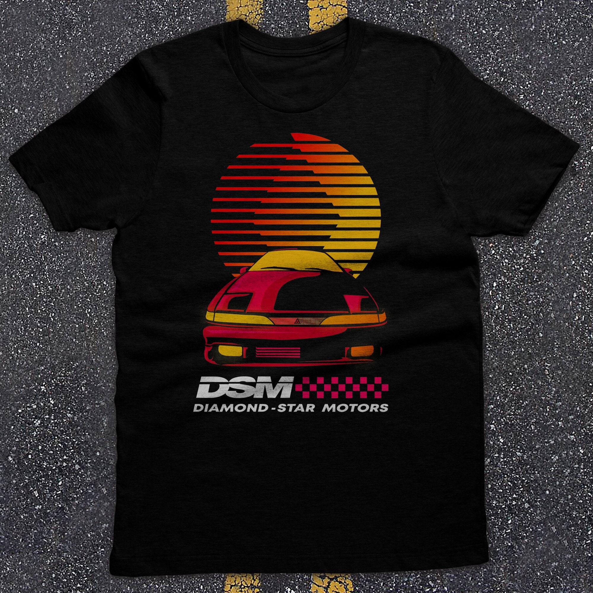 DSM クライスラー 三菱自動車 初代 ECLIPSE エクリプス Tシャツ Mitsubishi Eclipse Cutout T-Shirt - 2G DSM (View Colors) — DSMnation
