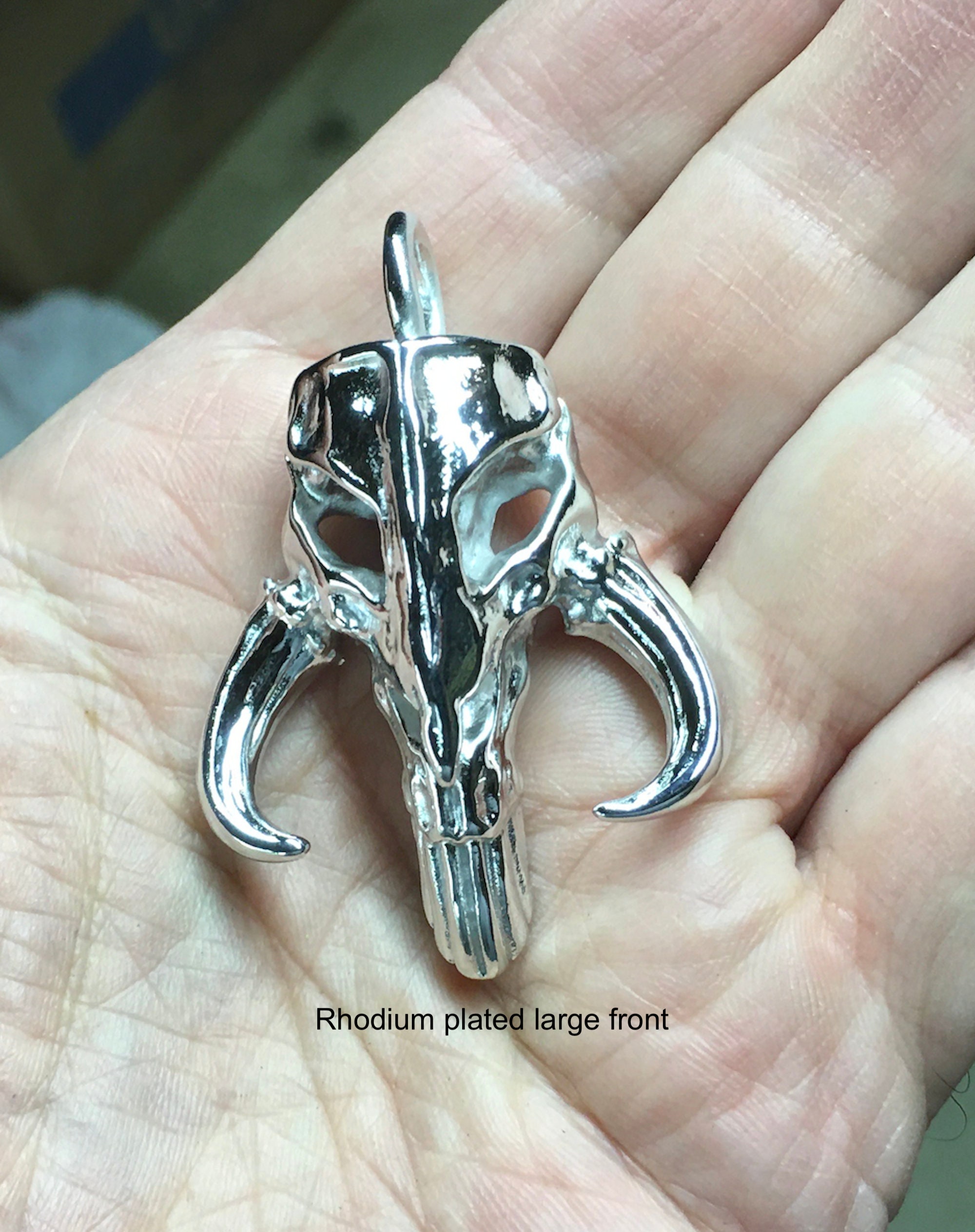 Rhodium Plated Stainless Steel Large Mythosaur Pendant Etsy
