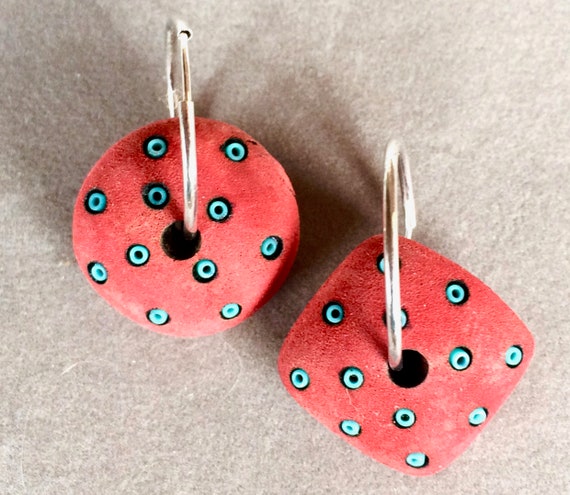 ROUND and SQUARE EARRINGS Designer Made - image 1