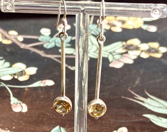 SPARKLING CITRINE EARRINGS Drops with Hooks