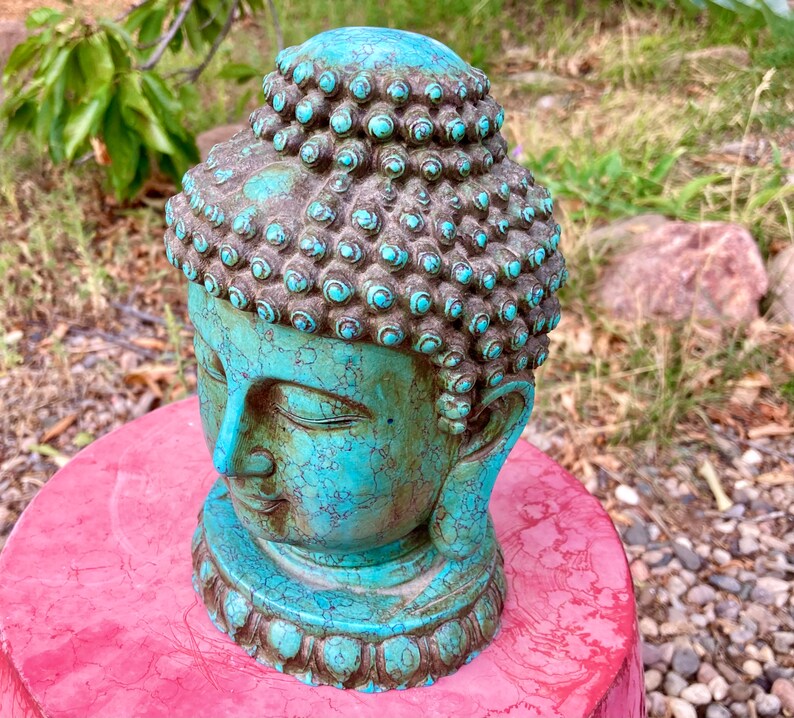 Asian Antique Turquoise Buddha Handcarved Etsy