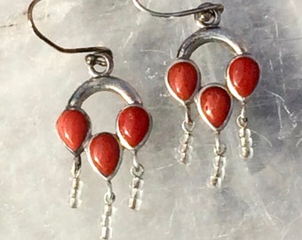 NATURAL RED CORAL Earrings