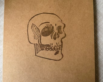 hand stamped block prints 8.5x11 brown paper prints