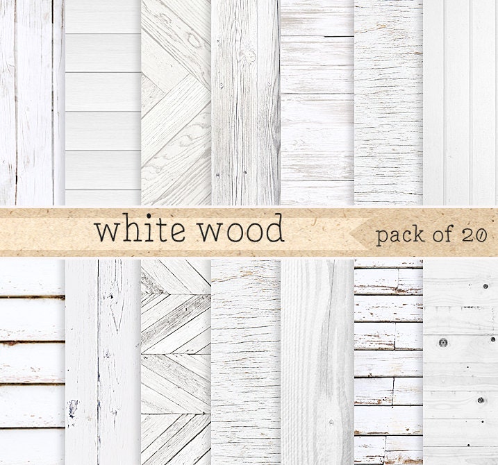 White wood digital paper: Painted Rustic wood texture and distressed …