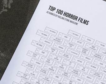 Color-In Top 100 Horror Films | Rolling Stone Magazine Inspired Printable Watchlist