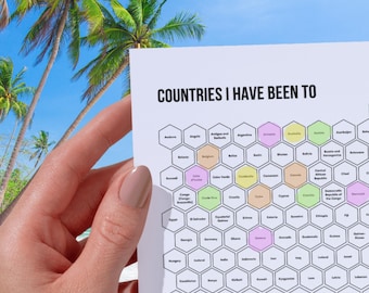 Countries I Have Been To – Color-In Travel Map Instant Download Printable