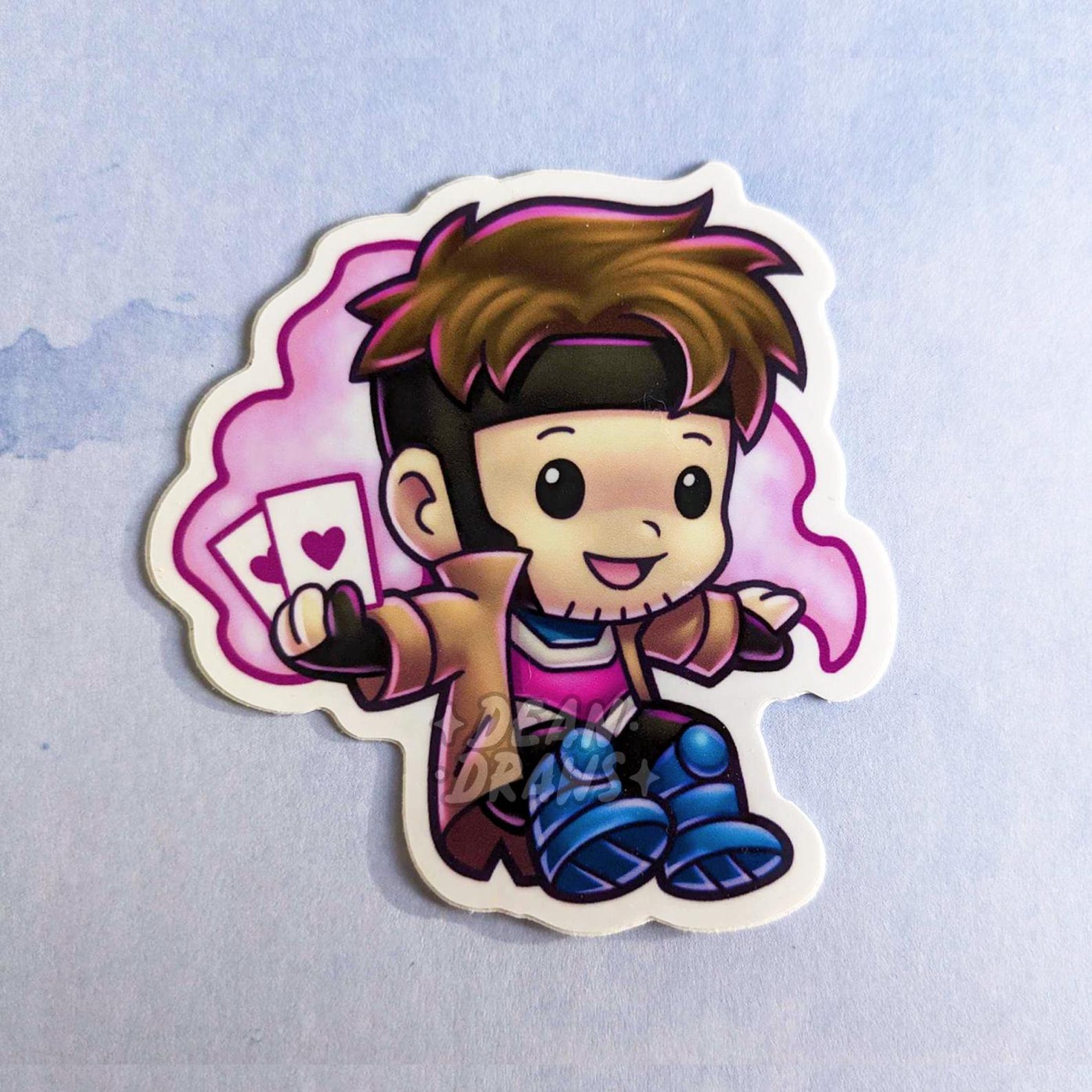 Gambit Sticker Gambit Chibi Waterproof Sticker - Etsy