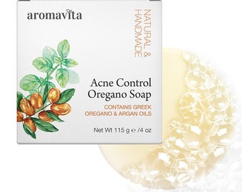 Aromavita Acne Control Soap with Oregano & Argan oils - Facial soap bar for clean and soft skin - 100% Natural