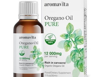 Aceite de orégano griego 100 % puro y orgánico, sin diluir, certificado como orgánico/natural, suplemento dietético.