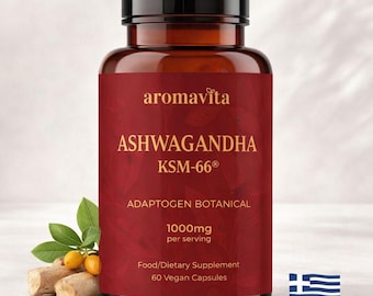 Ashwagandha KSM-66® Capsules – 1000mg Organic Organic Root Extract (60 Vegan)