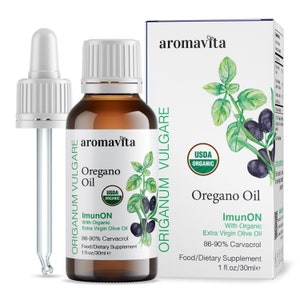 Organic Oregano Oil ImunON Greek Origin -  High Potency Liquid with 86-90% Carvacrol | Natural & Vegan 30ml