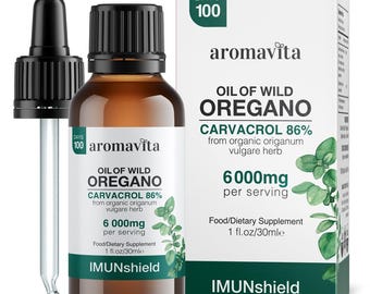 Wild Greek Organic Oregano Oil: 86-90% Carvacrol IMUNshield-Seasonal support (30ml)