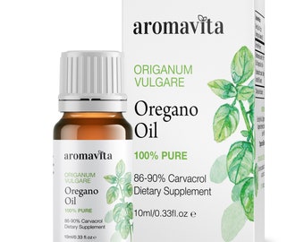 Aromavita Essential Oil of Oregano - Pure Undiluted, Non GMO, Highly Potent Greek Oregano Oil - Over 86% Carvacrol | Dietary Supplement