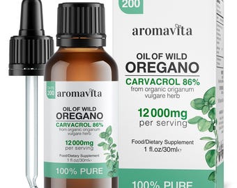 Organic Wild Oregano Essential Oil  Greek Origin, Extra Strength Drops
