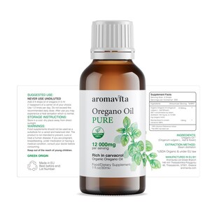 100% Pure Organic Greek Oregano Oil – Undiluted, Certified Organic | Natural Wellness DIETARY SUPPLEMENT image 10