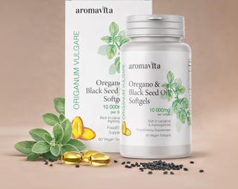 Bio Oregano & Schwarzkümmelöl Softgels - Hoher Carpacrol und Thymoquinon, Vegan