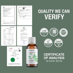 100% Pure Organic Greek Oregano Oil – Undiluted, Certified Organic | Natural Wellness DIETARY SUPPLEMENT image 5