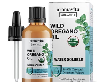 Aromavita Organic Water Soluble Wild Oregano Oil –Digestive,Respiratory, Immune Support-Dietary Supplement-Mouthwash,Gums,Soothe   50ml