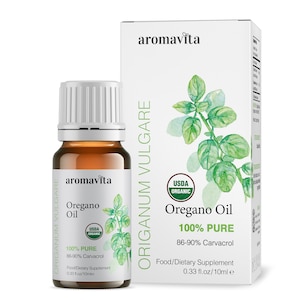 Organic Greek Oregano Oil: Extra-Strong Carvacrol Formula (86–90%), Pure Undiluted