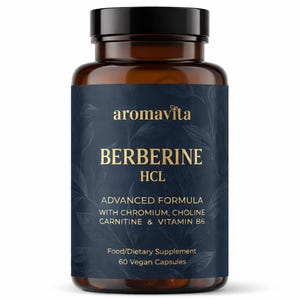Fórmula avanzada de clorhidrato de berberina con cromo, colina y vitamina B6 (cápsulas veganas)