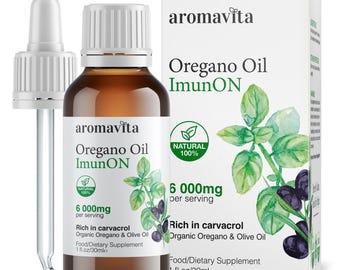 Aceite de orégano griego de alta potencia (86-90 % de carvacrol), gotas veganas de 30 ml