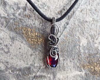 Dragons Breath Opal Necklace, Fantasy Necklace, Wire Wrapped Jewelry, Elven Jewelry, Necklaces for Women, Anniversary Gift, Christmas Gift