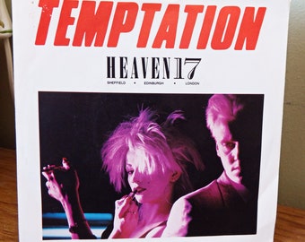 Heaven 17, Temptation/We live So Fast, 7 inch vinyl single , New Wave Music, Vintage 80's, Martyn Ware, Glenn Gregory