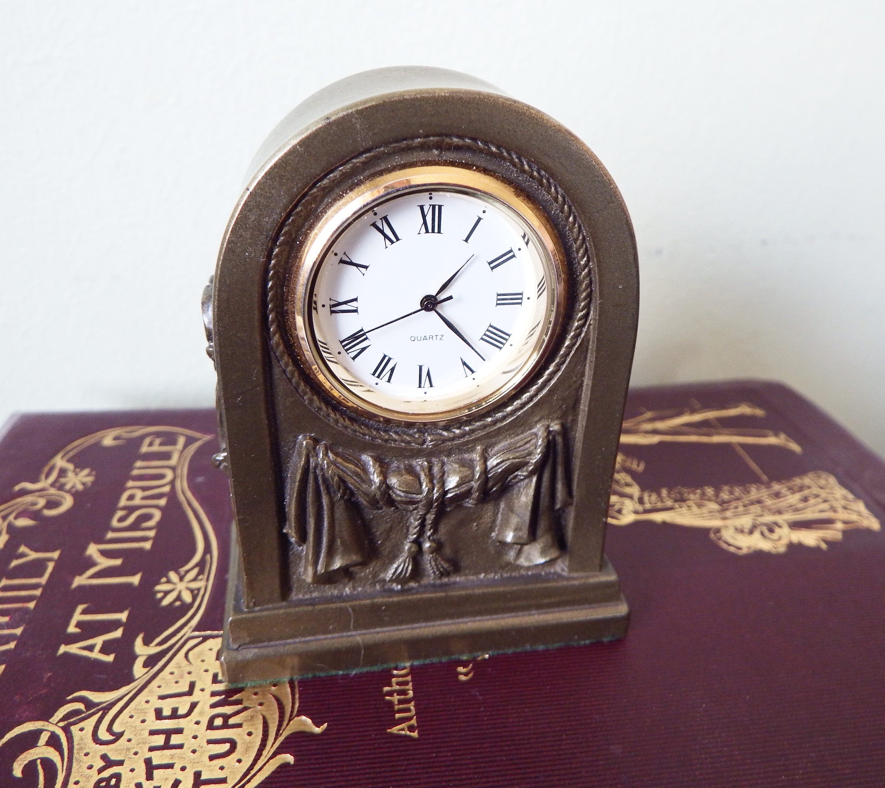 Unique Mantel Clock, Small Vintage Clock, Home Office Desk Clock ...