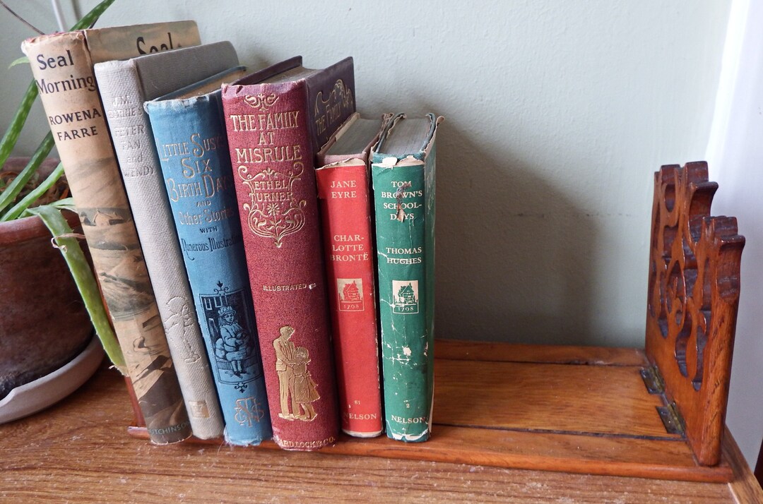 Antique Book Slide Carved Wooden Bookends Victorian Original Etsy
