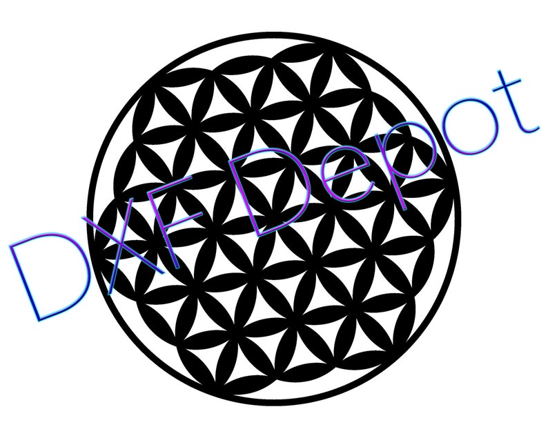 Download Flower Of Life .dxf format. CNC Cut File Vector Art Clip ...