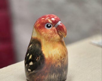 Custom Parrot Portrait Urn: Personalized Pet Bird Ashes Pottery Keepsake
