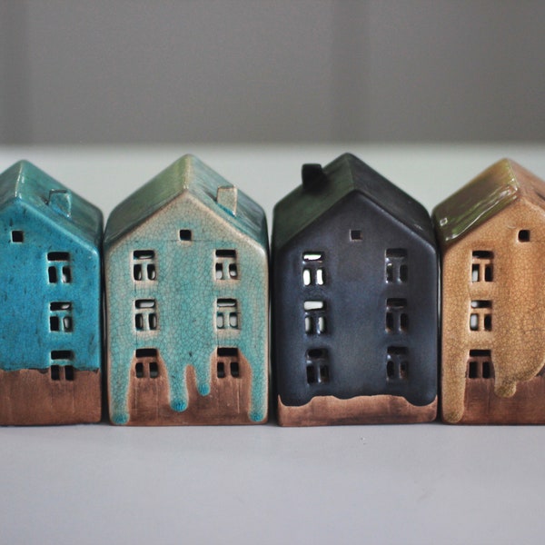 Juego de candelabros de cerámica hechos a mano: Pottery Village Decor