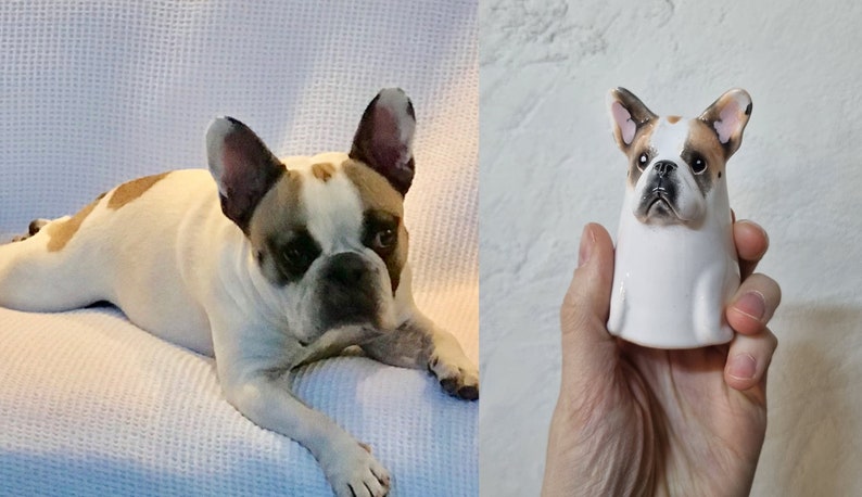 Custom Pet Portrait, Personalized Pets Painting, Ceramic Portrait from Photo Figurine, Art Cat Sculpture, Dog Mom Lover Gift, Pet Loss Gift image 2