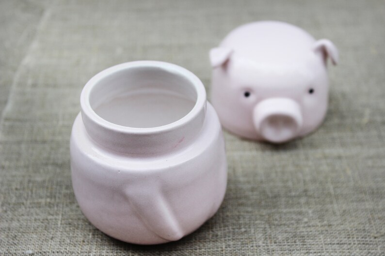 Pig Storage Jar With Lid Large and Small Pottery Canister Etsy