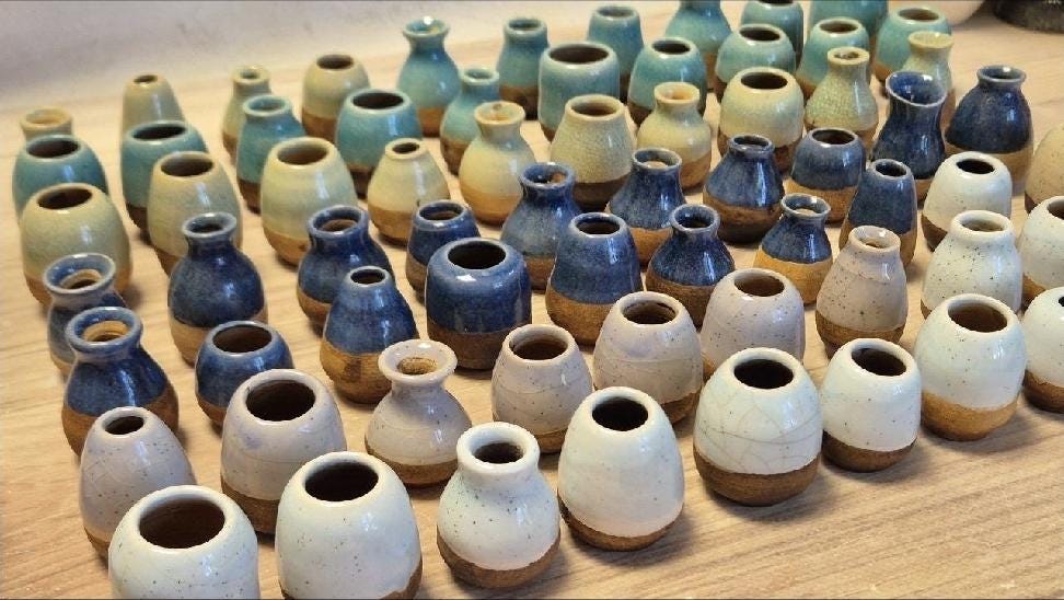 陶器製の花瓶 ミニチュア陶器花瓶セット（まとめ買い）｜ゲストへのパーソナライズ