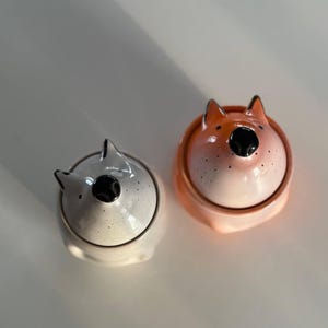 Fox Wolf Pottery Jar, Lidded Ceramic Sugar Bowl, Honey Pot