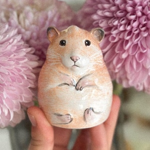 Custom Pet Urn: Personalized Hamster Portrait Pottery, Pet Loss Gift