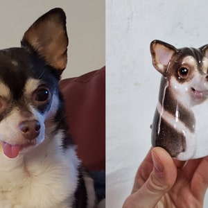 Custom Pet Portrait, Personalized Pets Painting, Ceramic Portrait from Photo Figurine, Art Cat Sculpture, Dog Mom Lover Gift, Pet Loss Gift image 5