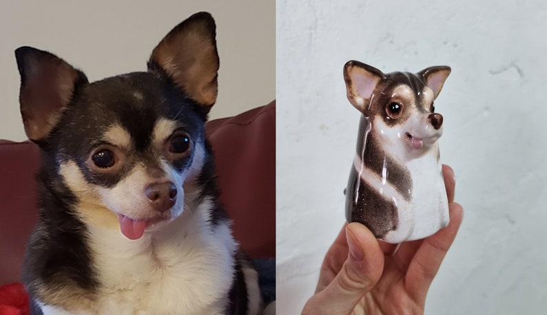 Custom Pet Portrait, Personalized Pets Painting, Ceramic Portrait from Photo Figurine, Art Cat Sculpture, Dog Mom Lover Gift, Pet Loss Gift image 5