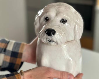 Personalized Cookie Jar with Lid | Dog and Cat Pottery Canister | Custom Portrait Pet Food Container | Cat Treats Storage Canister