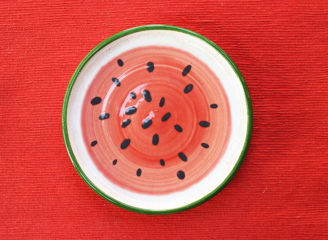 Watermelon Dinnerware Set Ceramic Mug and Bowl Vegetarian Tea Etsy