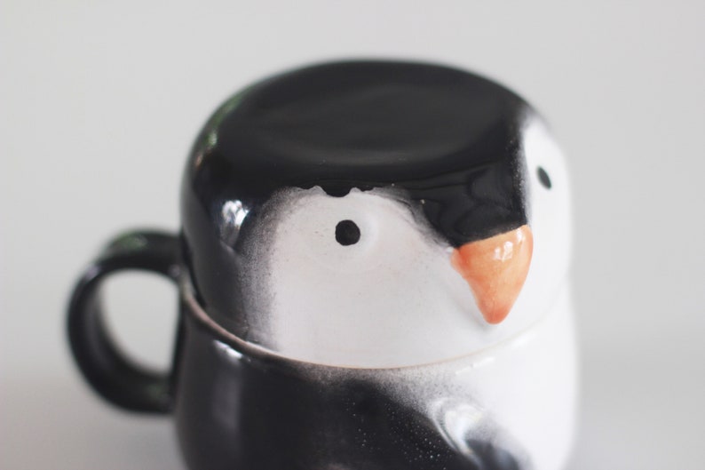 ceramic penguin mug