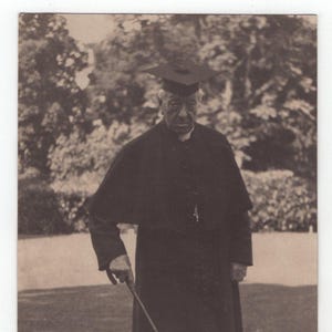 Enseignant des années 1910 & Fox terrier à poil dur Antique vraie carte postale photo - chien RPPC victorien édouardien vintage