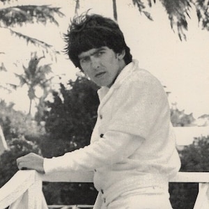 Carte postale publicitaire originale des années 60 George Harrison The Beatles, film d'aide