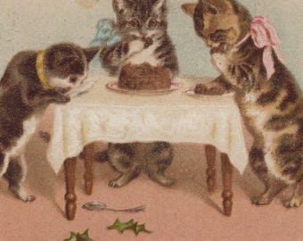unoa kids Victorian cats Black tea Trade Victorian Card Union