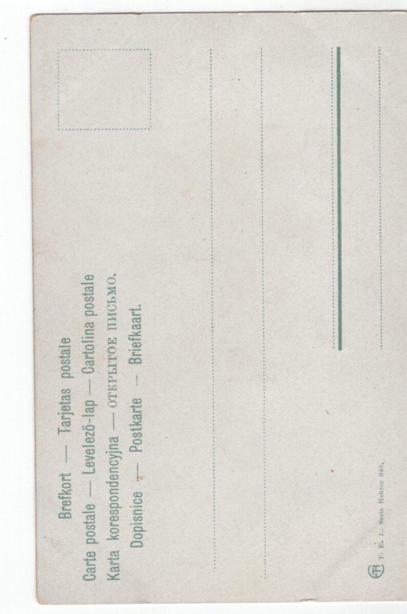 Cartolina antica originale del 1900 con cucciolo di Rough Collie - Cane vittoriano edoardiano d'epoca immagine 2