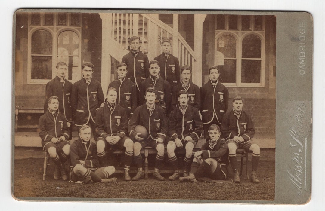 1880s Cambridge School Rugby Team Victorian Cabinet Card - Antique ...